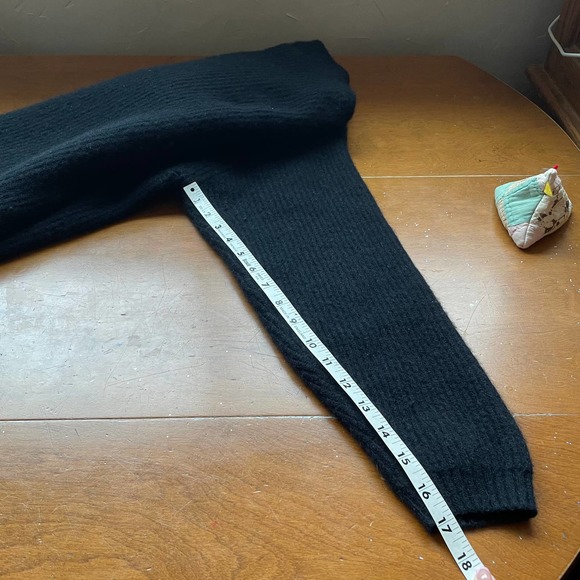 Wool Sweater M Express Tricot Vintage Black Lambswool Angora Soft Warm - Picture 7 of 12